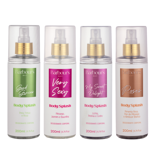 Kit 4 Body Splash - My Sweer Delight, Very Sexy, Good Graces e Roses