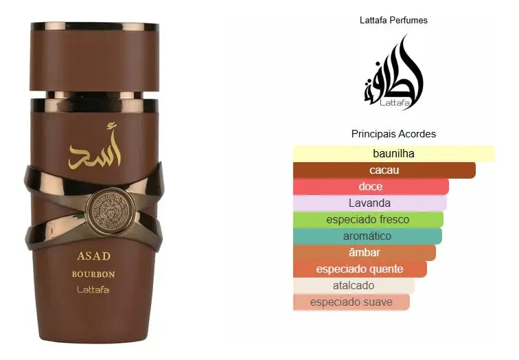 Perfume Lattafa Asad Bourbon Alta Fixação 100ml