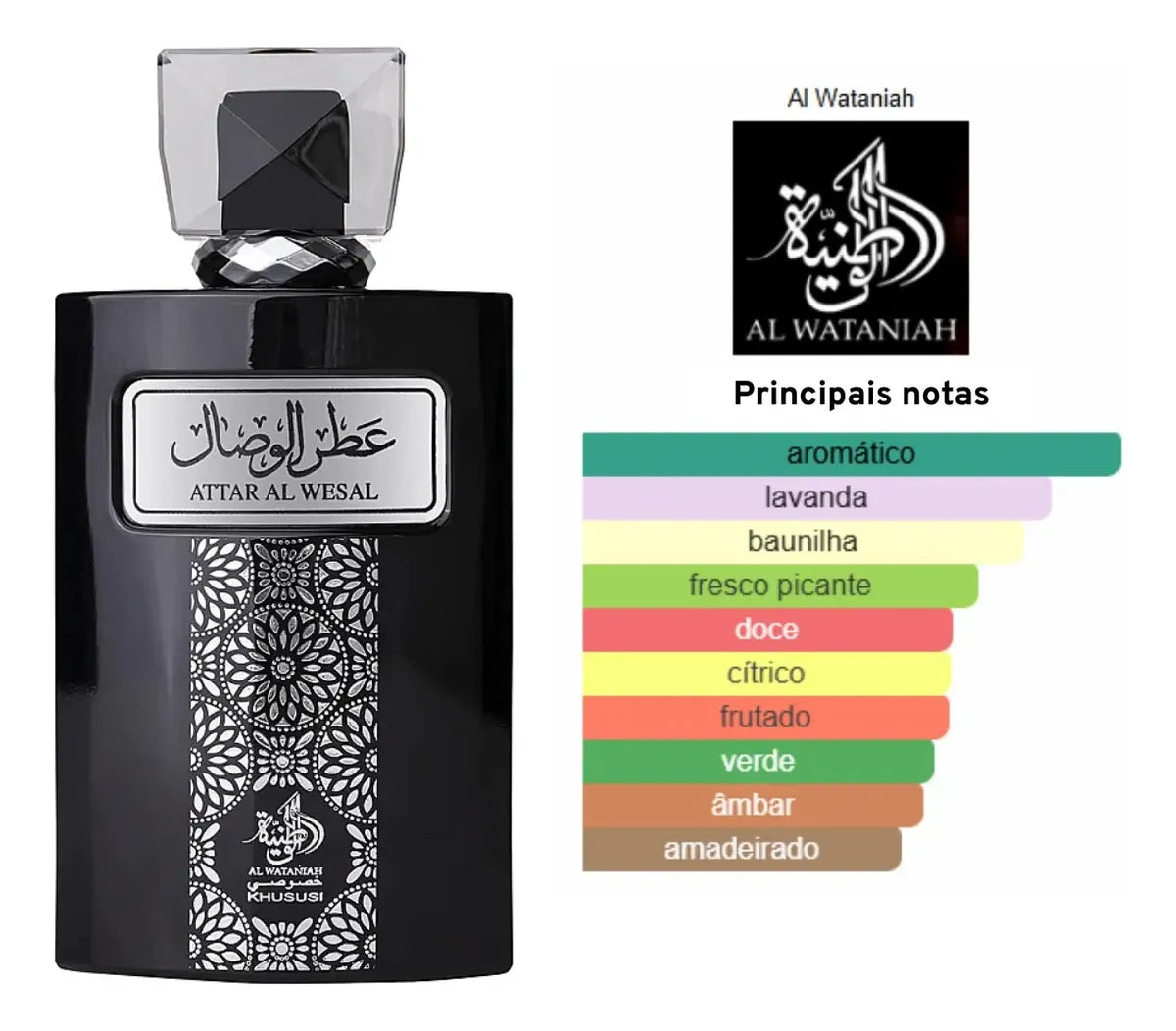 Perfume Árabe Attar Al Wesal Al Wataniah Eau De Parfum Intenso 100ml - Mais Vendido