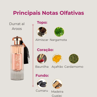 Perfume Árabe Durrat Al Aroos - Fem - 85ml