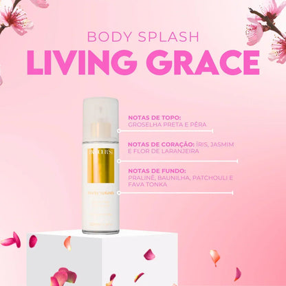 Kit 2 Body Splash Desodorante Colônia 200ml - Roses, Living Grace
