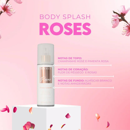 Kit 2 Body Splash Desodorante Colônia 200ml - Roses, Living Grace