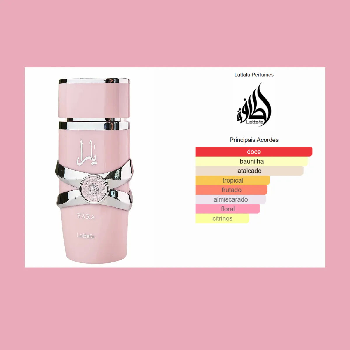 Perfume Árabe Feminino Yara Lattafa Eau De Parfum 100 Ml