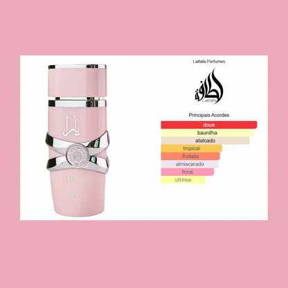 Perfume Árabe Feminino Yara Lattafa Eau De Parfum 100 Ml